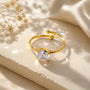 Crystal Zircon Solitaire Ring – Lifestyle View | 18K Gold Plated | Carryallco India