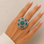 CZ Circular Disc Cocktail Ring – 18K Gold Plated | CARRYALLCO