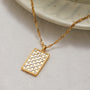 Checkered CZ Rectangle Pendant Necklace | 18K Gold PVD | Carryallco