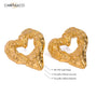 Chunky Lava Heart Hoop Earrings