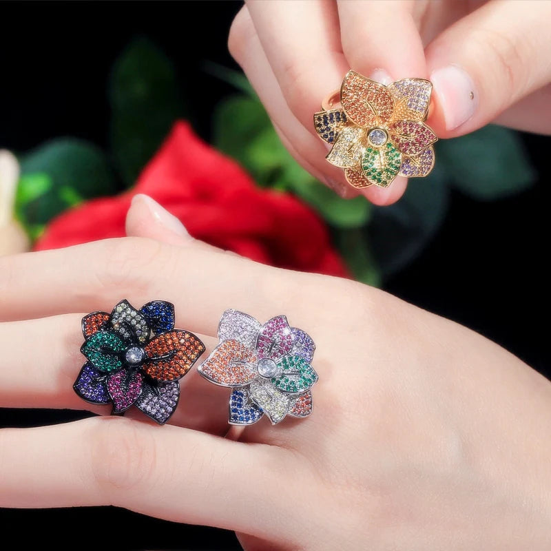 Colorful Butterfly CZ Ring