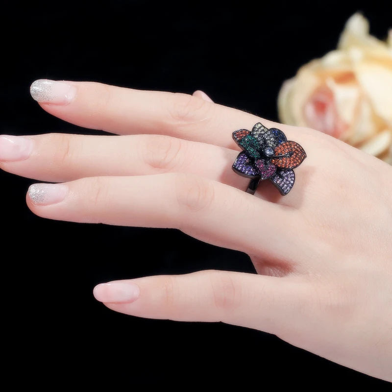 Colorful Butterfly CZ Ring