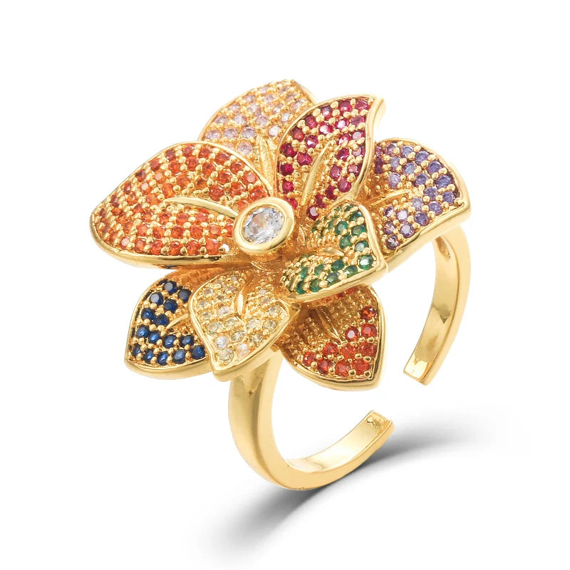 Colorful Butterfly CZ Ring