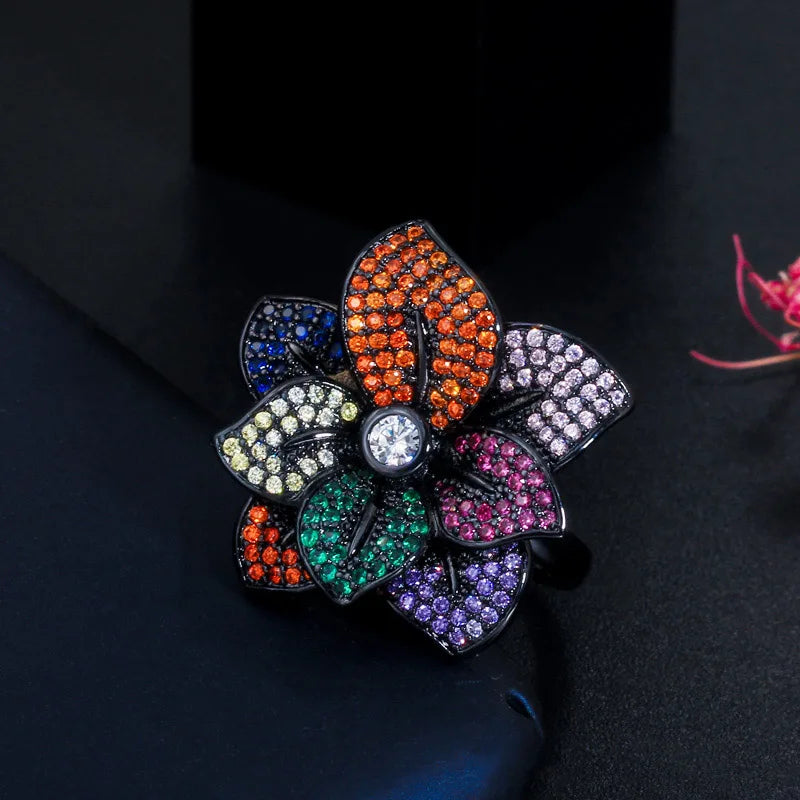 Colorful Butterfly CZ Ring
