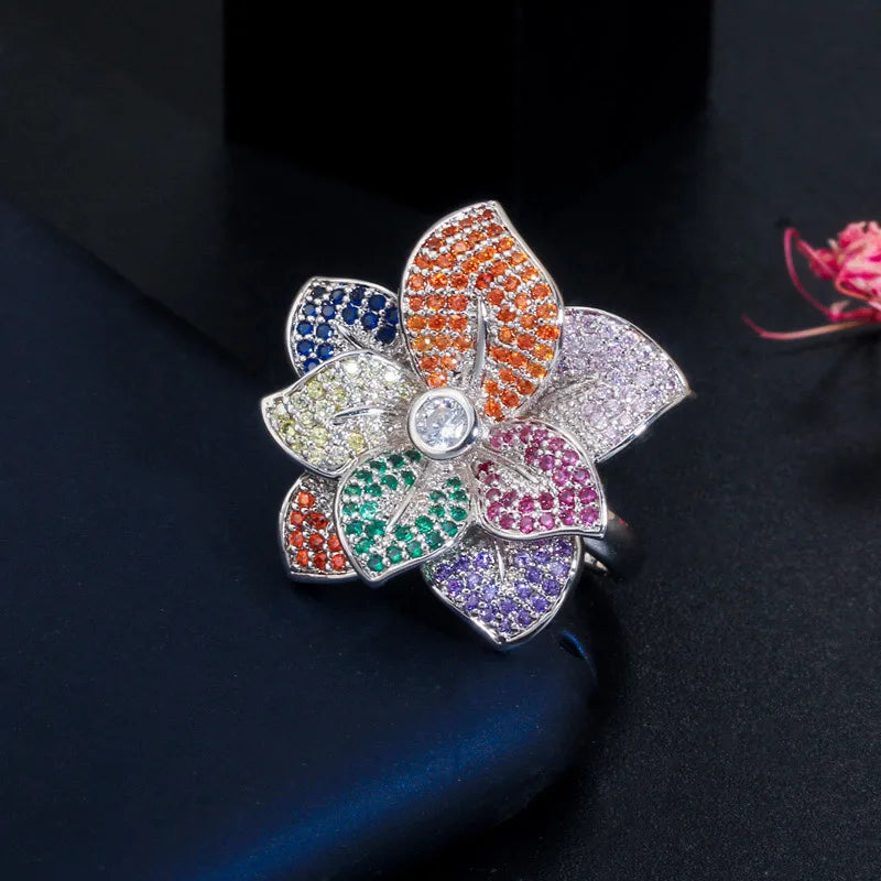 Colorful Butterfly CZ Ring