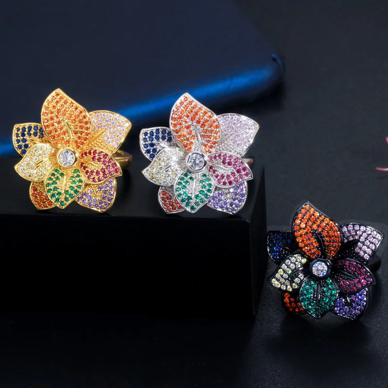 Colorful Butterfly CZ Ring