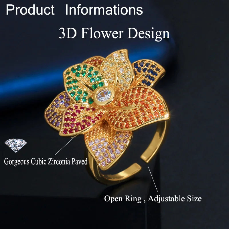 Colorful Butterfly CZ Ring