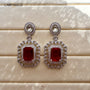 Crimson Radiance American Diamond Earrings Carryallco