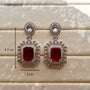 Crimson Radiance American Diamond Earrings Carryallco