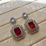 Crimson Radiance American Diamond Earrings Carryallco