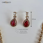 Crimson Radiance American Diamond Necklace Set