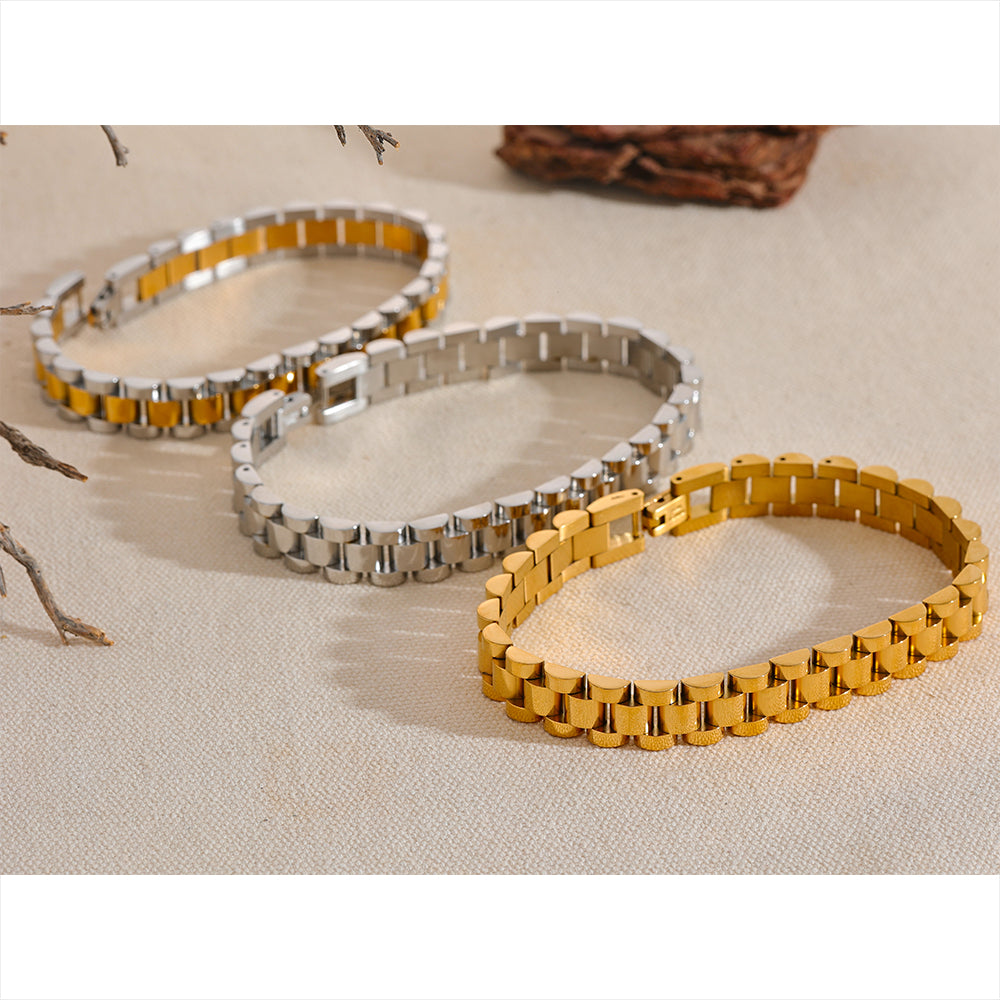 Cuban Link Statement Bracelet – 18K Gold PVD | Carryallco India