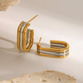 Curve Bar Hoop Earrings – 18K Gold Plated Carryallco