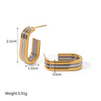 Curve Bar Hoop Earrings – 18K Gold Plated Carryallco