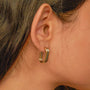 Curve Bar Hoop Earrings – 18K Gold Plated Carryallco