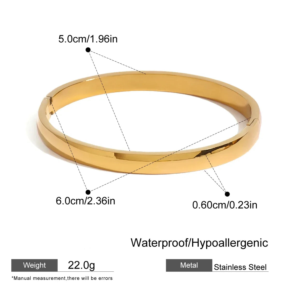 Curved Polished Clasp Bangle