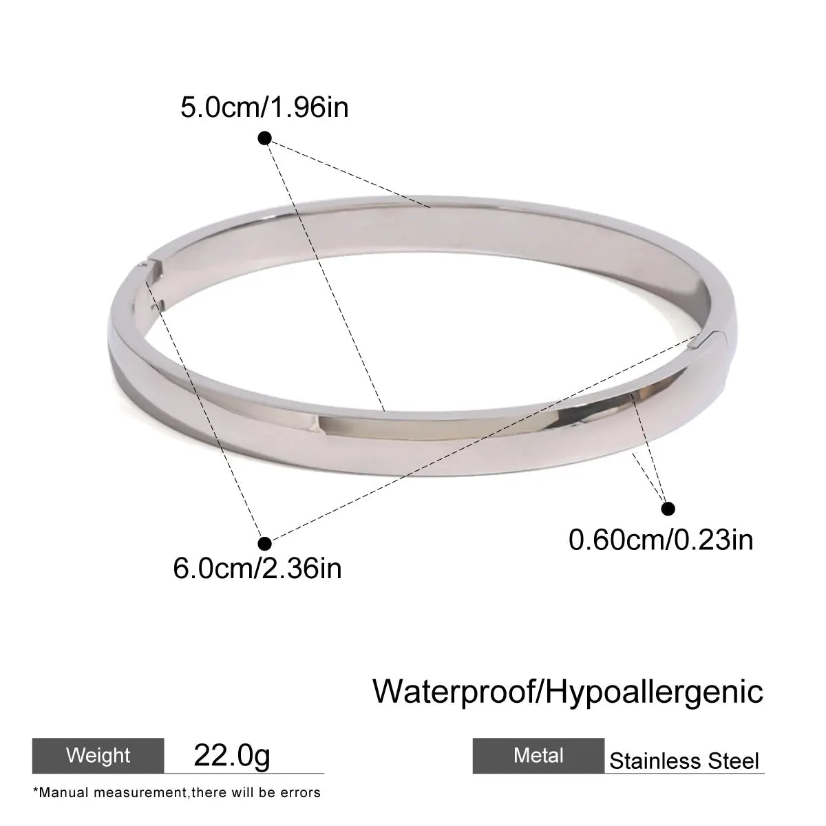 Curved Polished Clasp Bangle