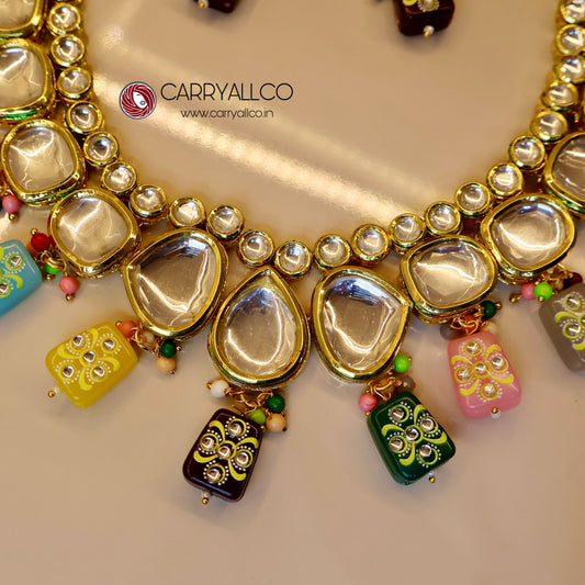 Carryallco Multicolor Kundan Necklace