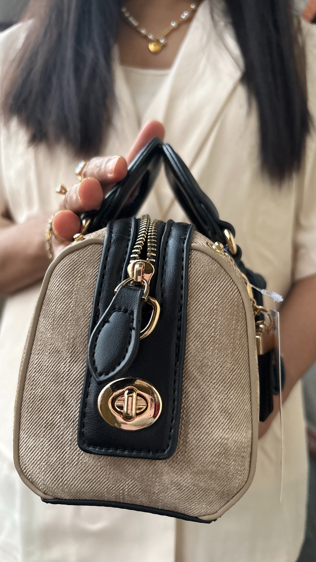 Carryallco Celeste – Camel Brown Handmade Vintage Vegan Boston Bag