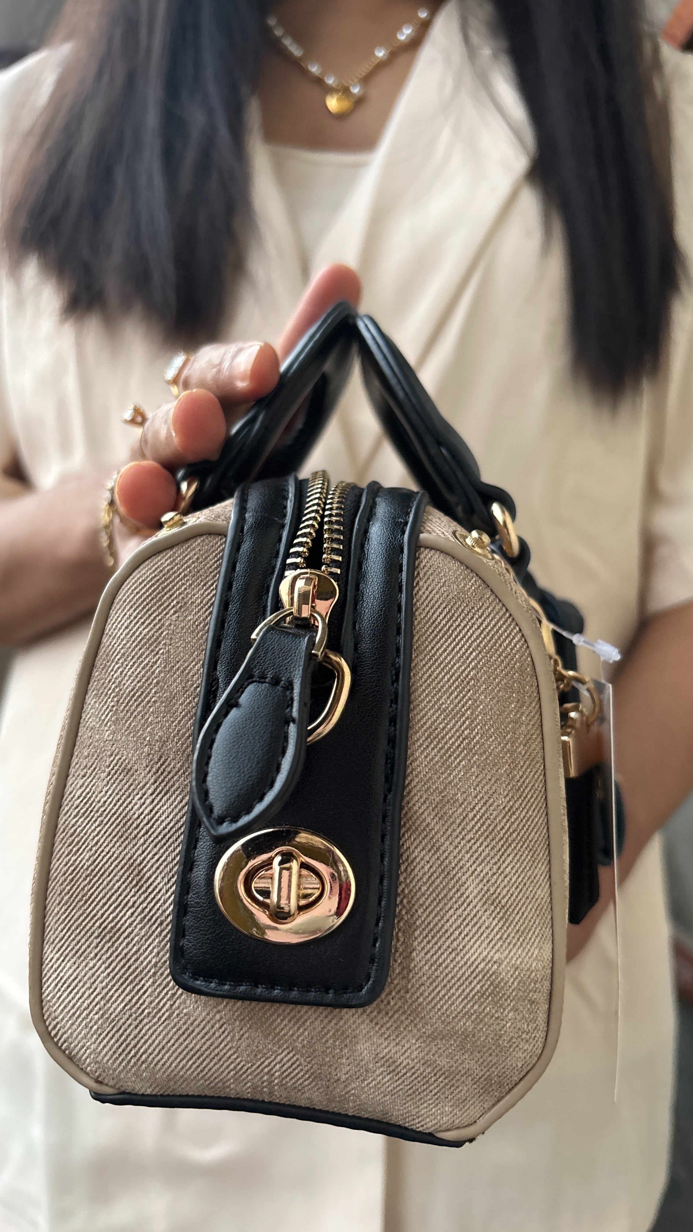 Carryallco Celeste – Camel Brown Handmade Vintage Vegan Boston Bag