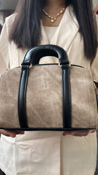 Carryallco Celeste – Camel Brown Handmade Vintage Vegan Boston Bag