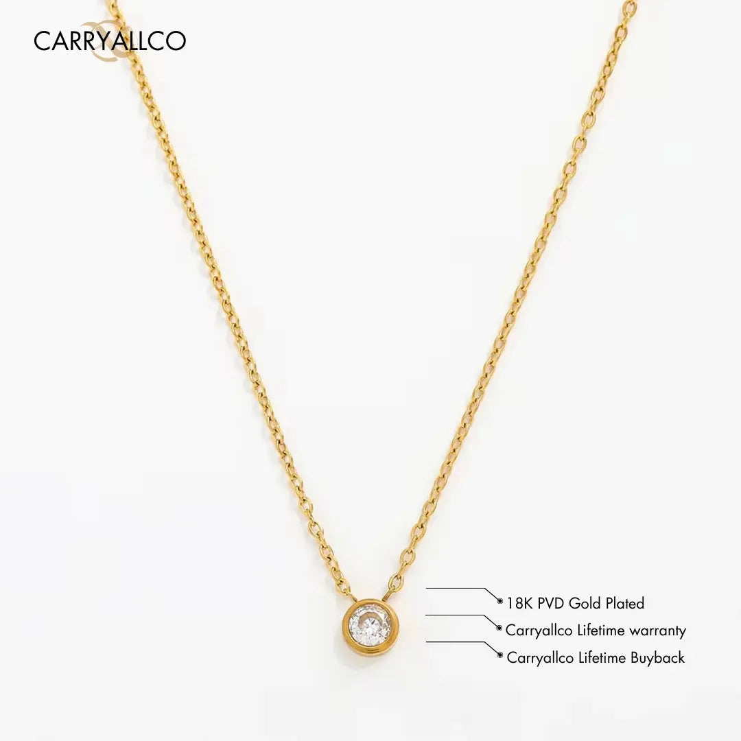 Dainty Green Brilliant Cut Stone Necklace