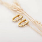 Dainty Zircon Hoop Earrings – 18K Gold Plated - CARRYALLCO