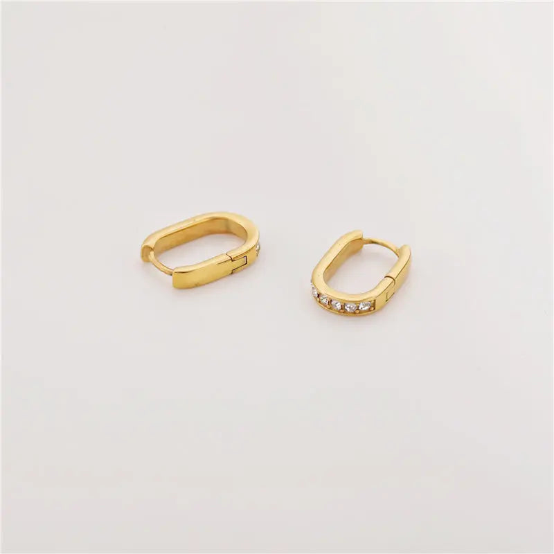 Dainty Zircon Hoop Earrings – 18K Gold Plated - CARRYALLCO