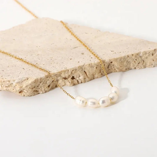 Dainty 18K Gold Plated Freshwater Pearl Necklace