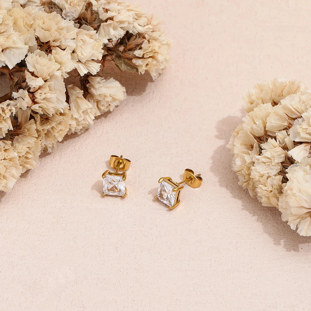 Dainty Cubic Zirconia Stud Earrings