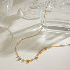 Dainty 18K Gold Plated Brilliant Cut Stone Charm Necklace