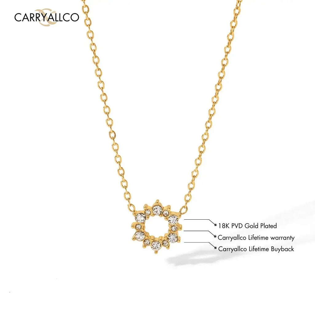 Dainty Brilliant Cut Pendant Necklace – 18K Gold Plated
