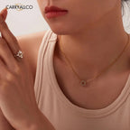 Dainty Brilliant Cut Pendant Necklace – 18K Gold Plated
