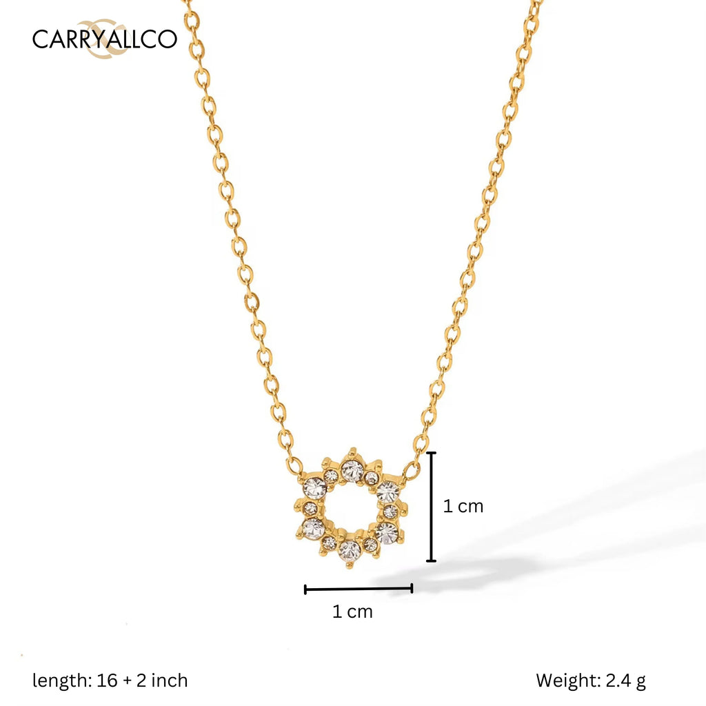 Dainty Brilliant Cut Pendant Necklace – 18K Gold Plated dimension