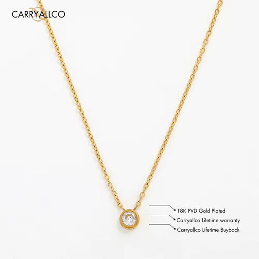 Dainty Green Brilliant Cut Stone Necklace