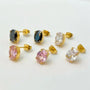 Demi-Fine 18K Gold Plated Oval Brilliant Cut Stone Earrings