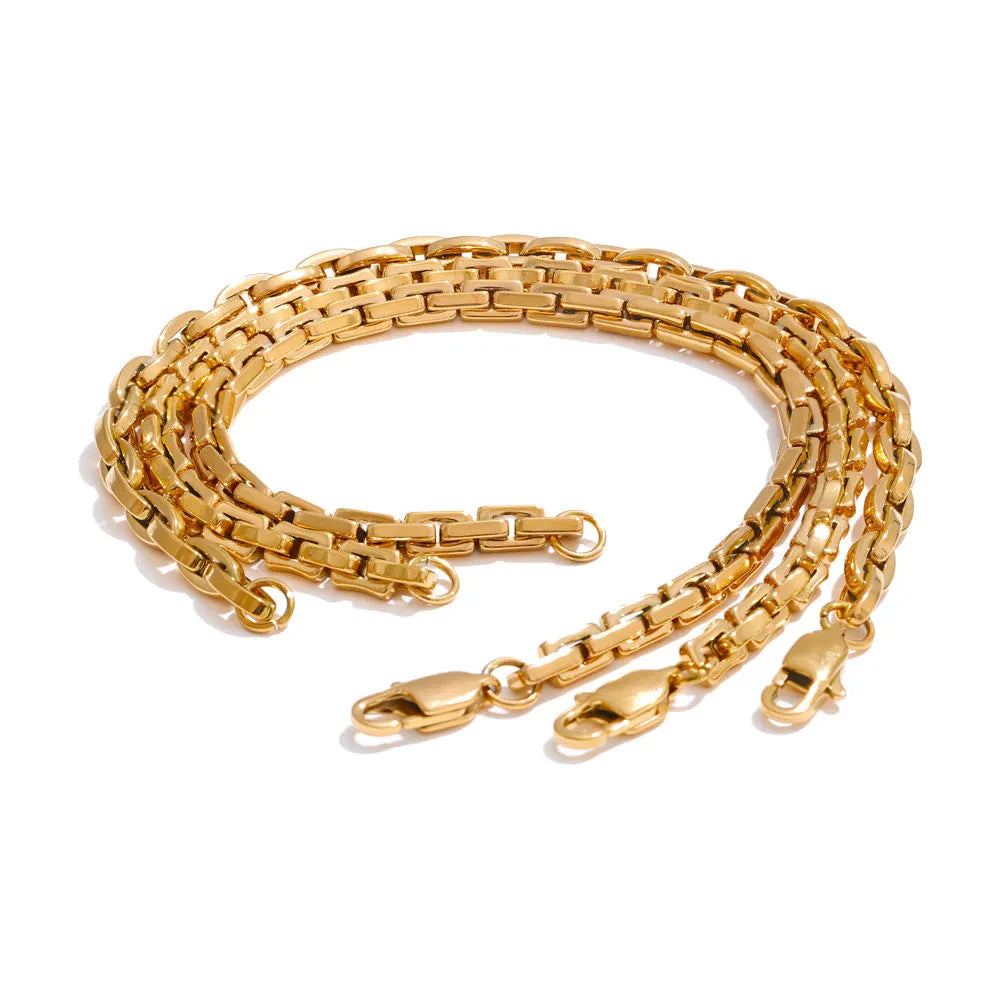 Demi-Fine 18K Gold Plated Box Link Chain Bracelet