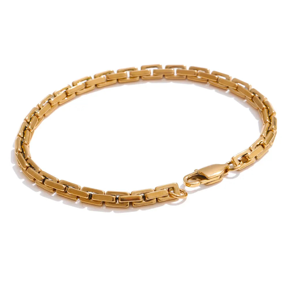 Demi-Fine 18K Gold Plated Box Link Chain Bracelet