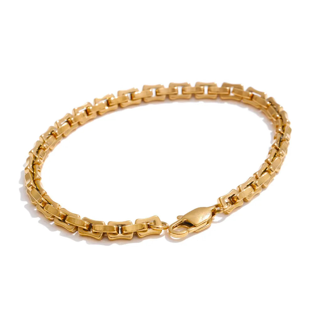 Box Link Chain Bracelet – 18K Gold Plated Jewellery | Carryallco India