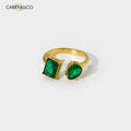 Demi-Fine 18K Gold Plated Colorful Brilliant Cut Stone Rings Carryallco