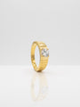Demi-Fine 18K Gold Plated Croissant Brilliant Cut White Stone Ring