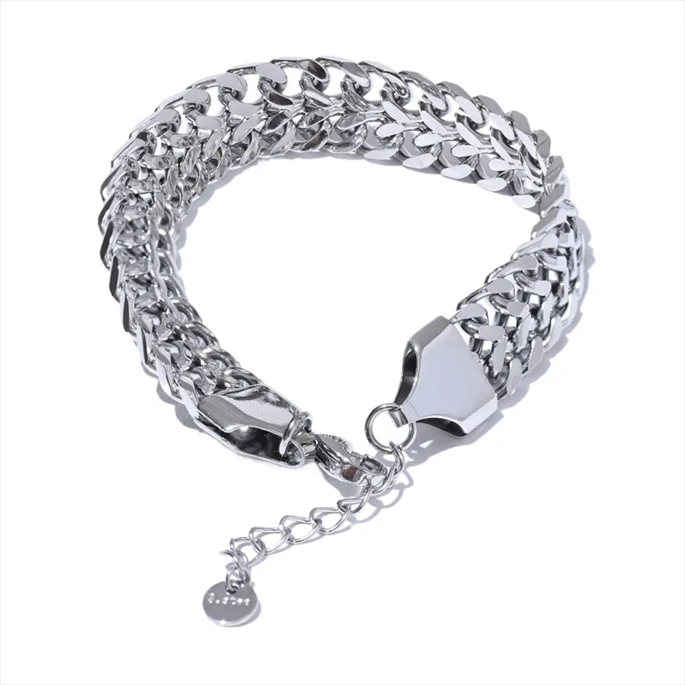 Demi-Fine 18K Gold Plated Double Curb Chain Bracelet