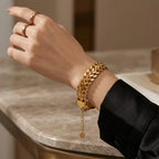 Demi-Fine 18K Gold Plated Double Curb Chain Bracelet