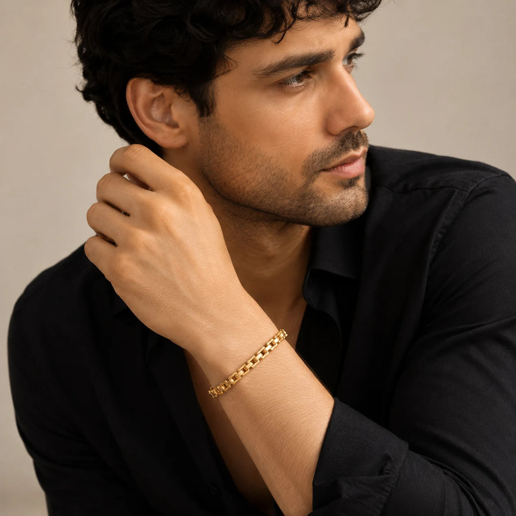 Demi-Fine 18K Gold Plated Box Link Chain Bracelet