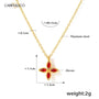 18K Gold Plated Brilliant Cut Stone Four-Leaf Necklace | CARRYALLCO