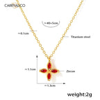 Demi-Fine 18K Gold Plated Brilliant Cut Stone Four-Leaf Necklace CARRYALLCO
