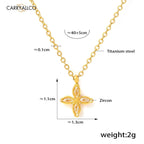 Demi-Fine 18K Gold Plated Brilliant Cut Stone Four-Leaf Necklace CARRYALLCO