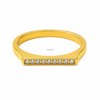 Demi-Fine 18K Gold Plated CZ Bar Signet Ring
