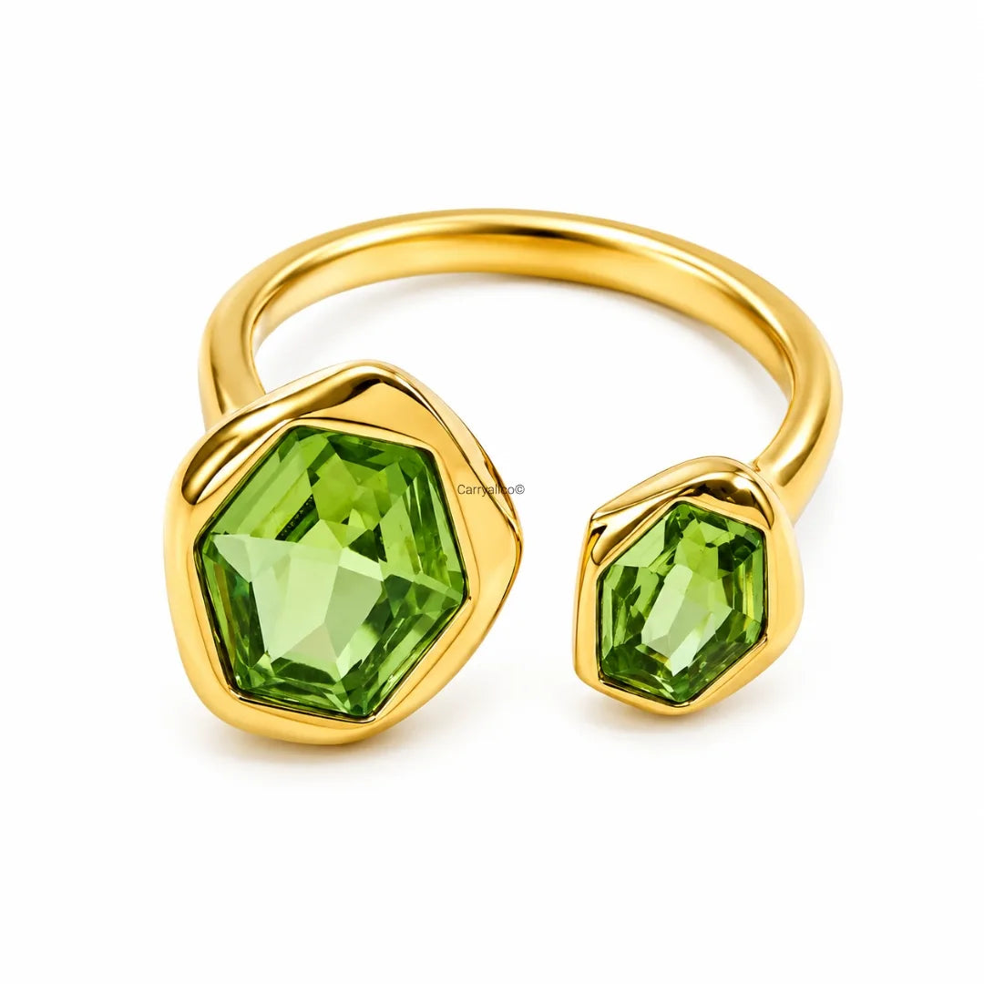 Green Zircon Open Ring