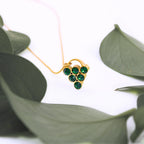 Demi Fine 18K Gold Plated Grape Pendant Necklace – Green / Pink